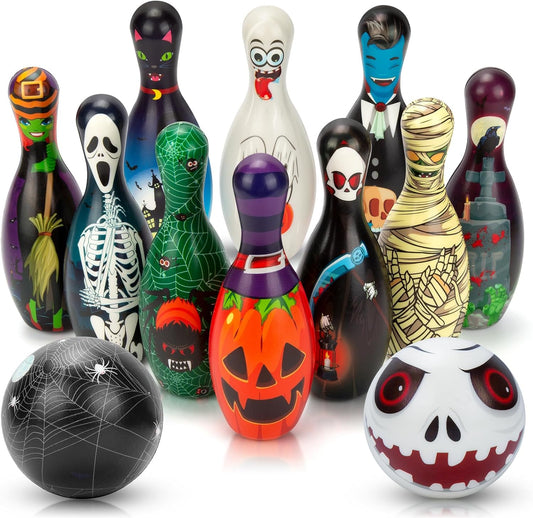 AORZIT Christmas Games Bowling Set for Kids Party Supplies, Christmas Bowling Pins Bowling Balls Family Indoor Outdoor Party Games, Xmas Party Supplies Favors