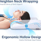 New Cervical Neck Pillows for Pain Relief Sleeping, Ergonomic Built-in Neck Roll with Hollow Design, 2-Way Adjustable for Spine Align, Memory Foam Contour Bed Pillow for Side Back Stomach Sleeper