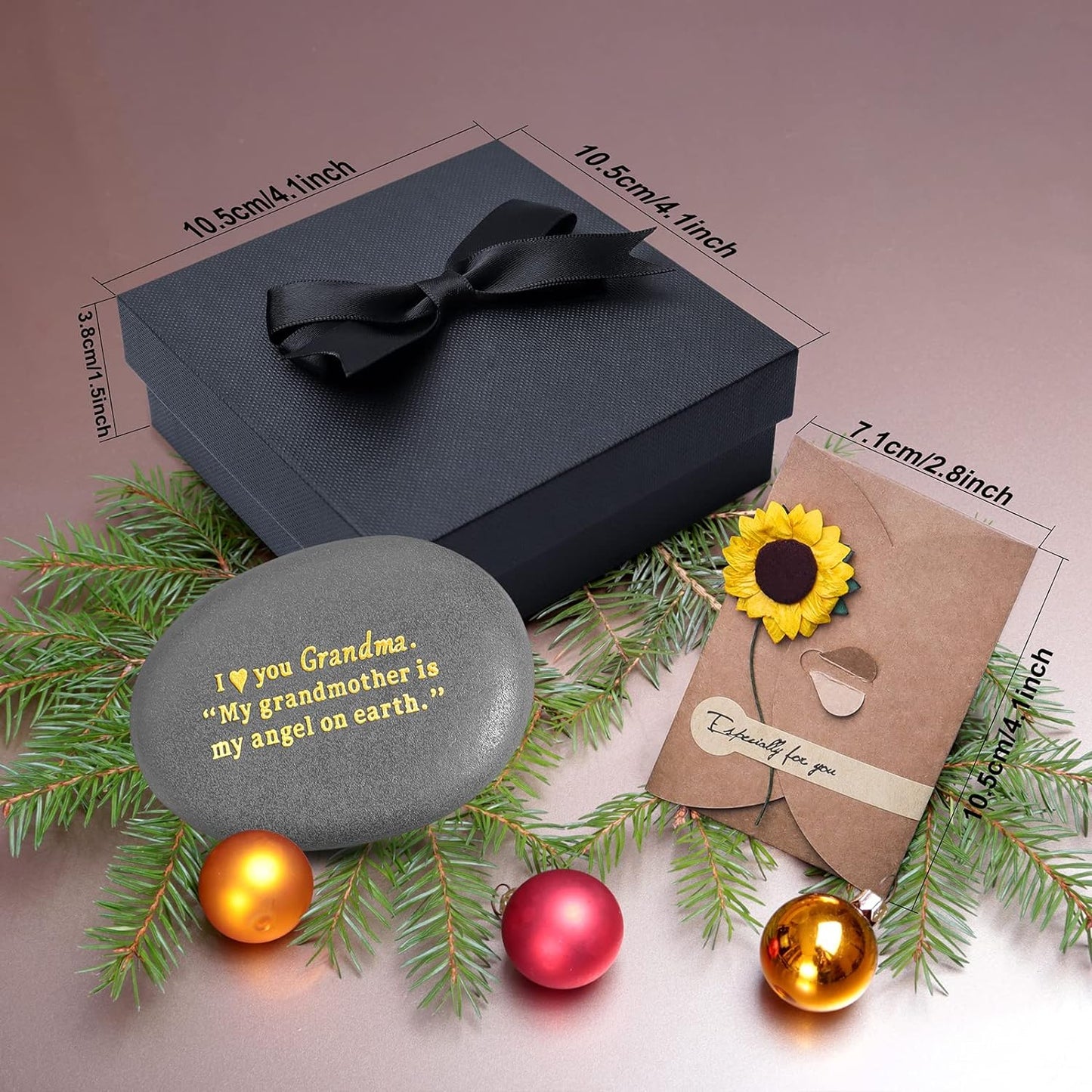 New Unique Keepsake Gift for Mom,Engraved Stone with Gift Box Christmas Mothers Day Birthday Gifts for Mother from Daughter Son Kids Engraved Natural Rock Gift with Love