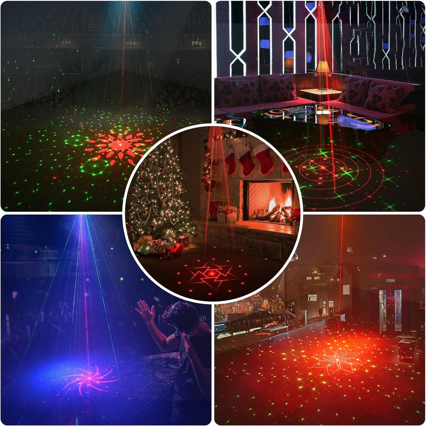 Party Lights DJ Disco Lights for Parties Strobe Dance Floor Rave Light Show Projector Sound Activated Stage Lights for Indoor Outdoor Christmas Halloween Karaoke Bar Birthday Home Room Holiday Decor