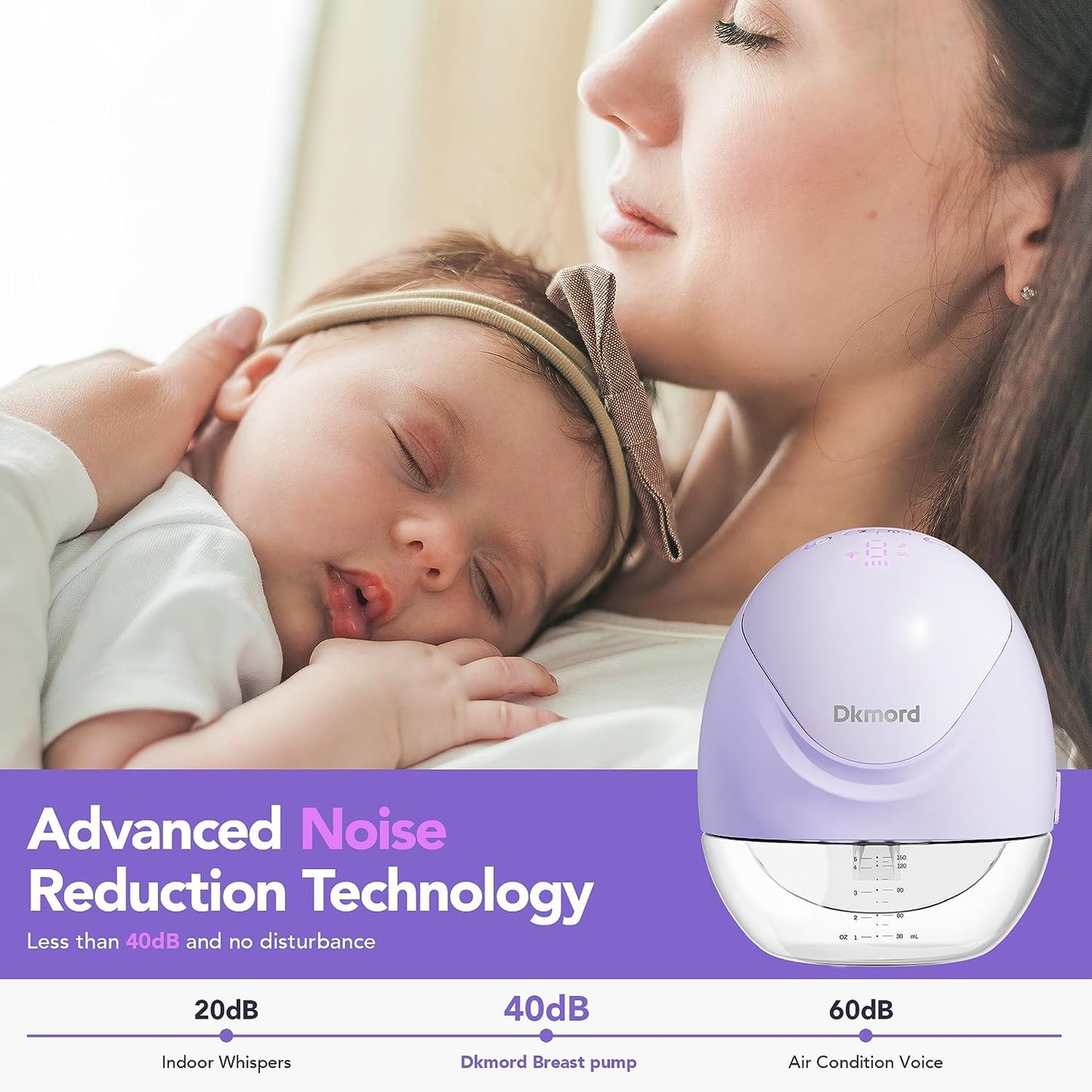 New Hands Free Breast Pump Wearable Pumps for Breastfeeding with 3 Modes, 9 Levels, Double Electric Breast Pump Portable Coreless Milk Extractor with LED Display, Low Noise, 17/21/25mm Flange