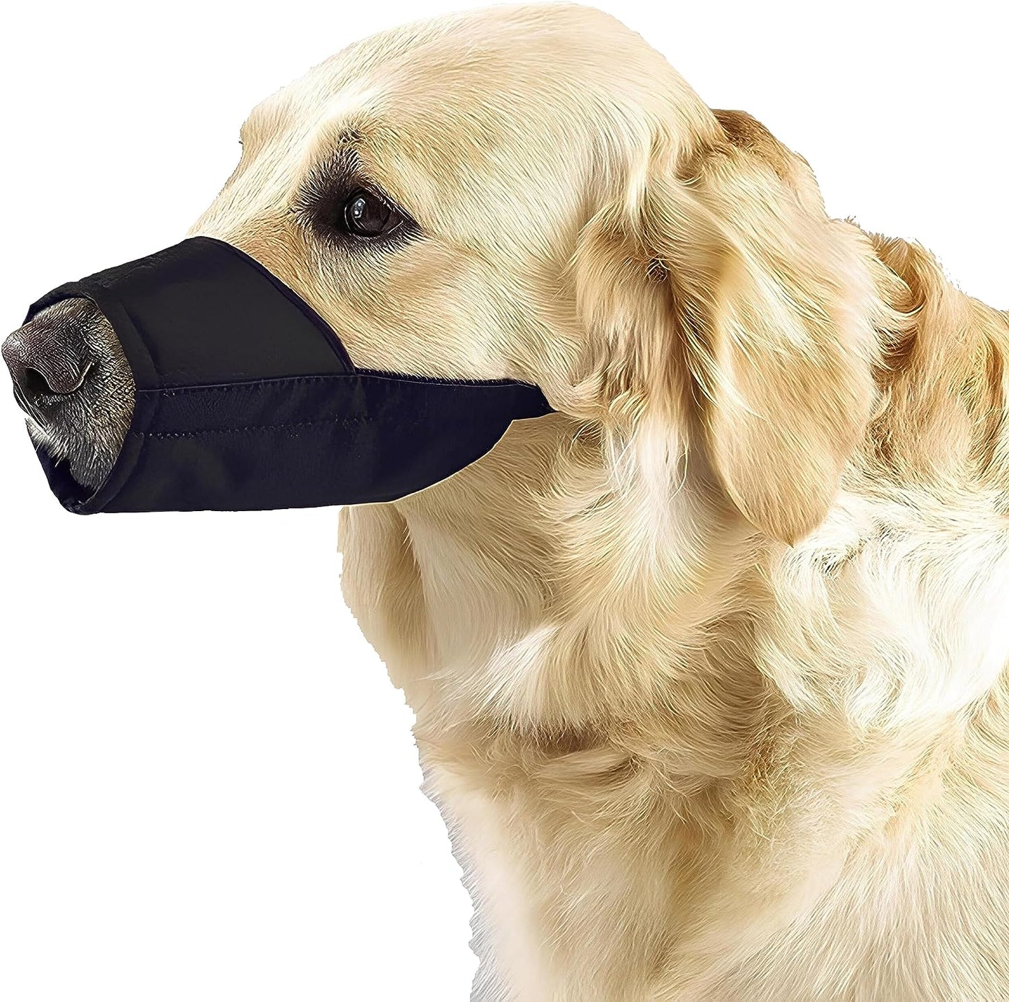 New Dog Muzzle, Soft Nylon Print Muzzle Air Mesh Breathable Adjustable Loop Pattern Pets Muzzles for Small Medium Large Dogs,Stop Biting Barking and Chewing (Black, Medium)