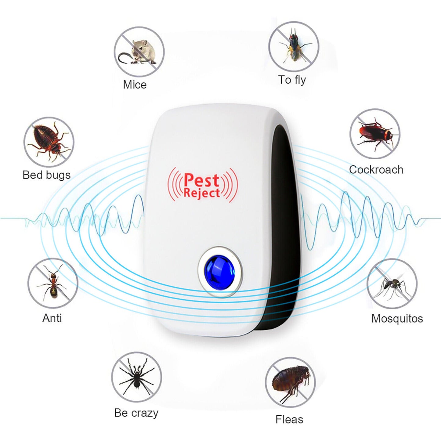 6Pcs Ultrasonic Pest Reject Home Control Electronic Repellent Rat Mice Repeller